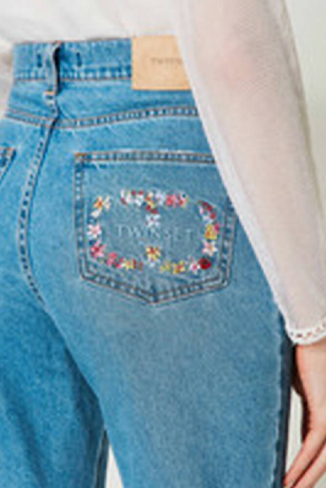 Jeans slim fit con Oval T floreale
