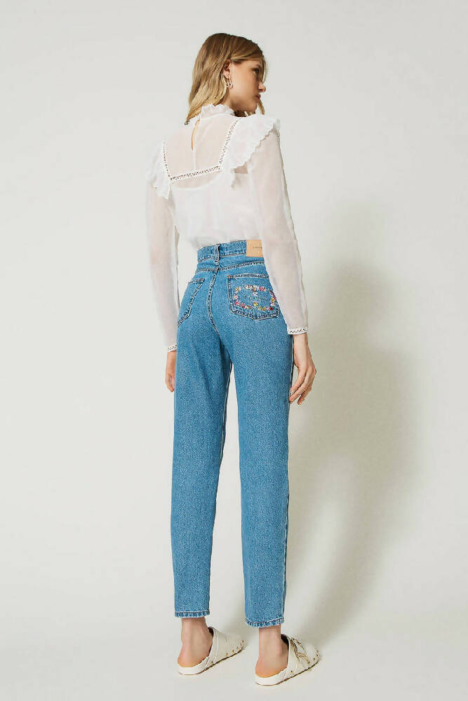 Jeans slim fit con Oval T floreale
